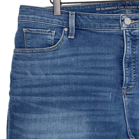 Chicos So Slimming Jeans Womens 16 Girlfriend High Rise Slim Leg Raw Hem Crop - Picture 3 of 10